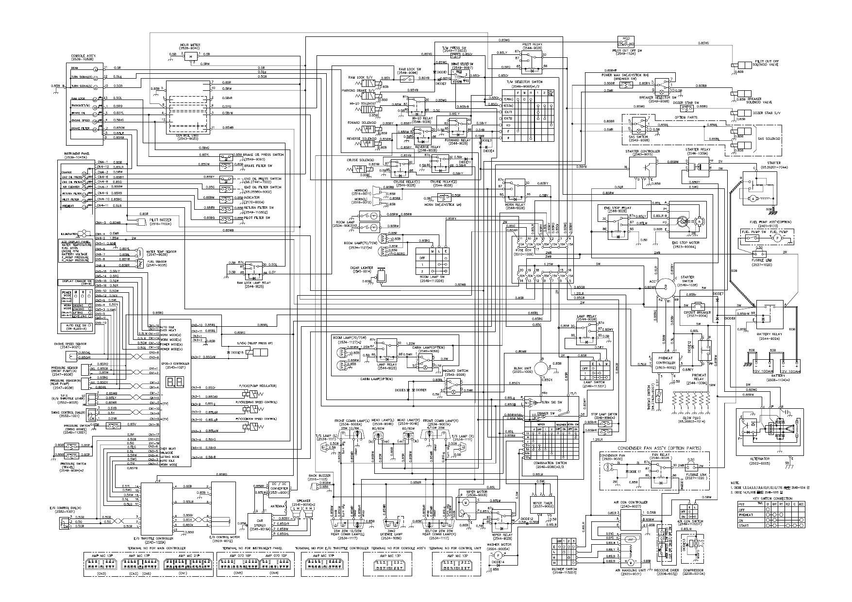 S130W-3 ELECTRICAL CIRCUIT DIAGRAM Schematic Daewoo Doosan